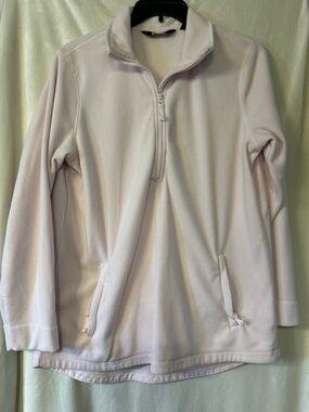 Lands' End Pale Pink Half-Zip Fleece Pullover